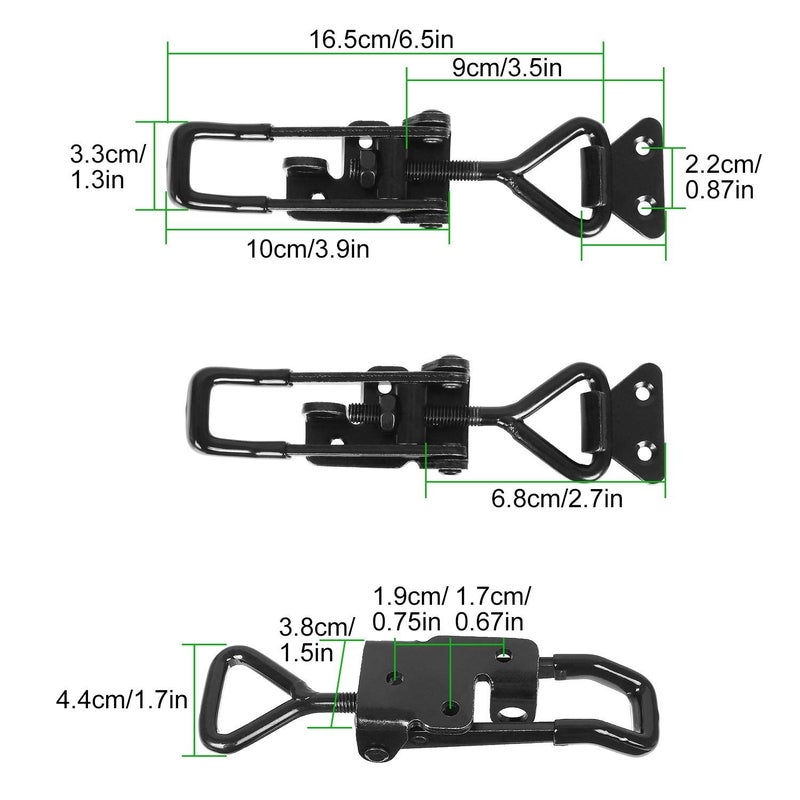 APACALI 4PCS Toggle Latch Clamp 660 lbs Adjustable Toggle Latch Black Toggle Clamp GH-4003 Lockable Quick Release Pull Latch Hasp Metal Draw Latch for Door, Box Case Trunk, Smoker Door, Jig - Image 2